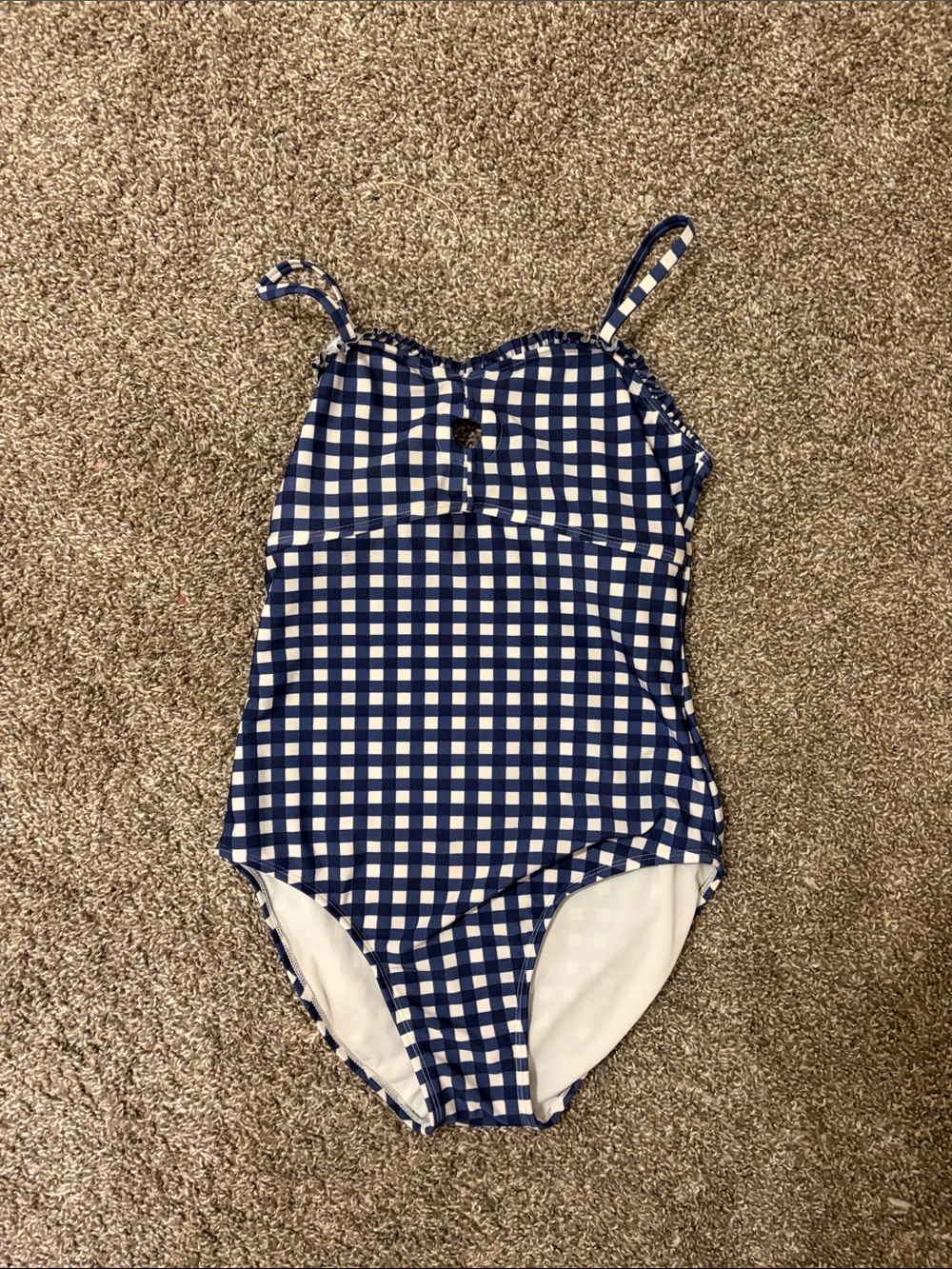 art class Blue & White Gingham One-Piece Swimsuit for Kids